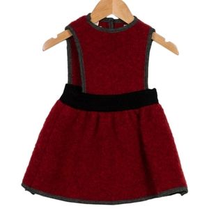 {Hilda Henri} Burgundy Sleeveless Virgin Wool Dress